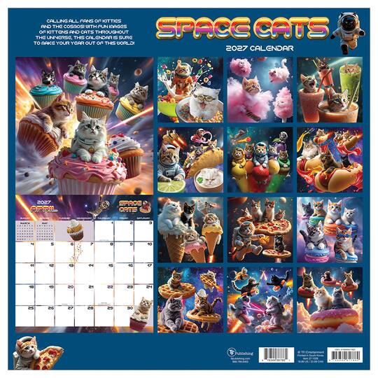 2027 Space Cats Wall Calendar